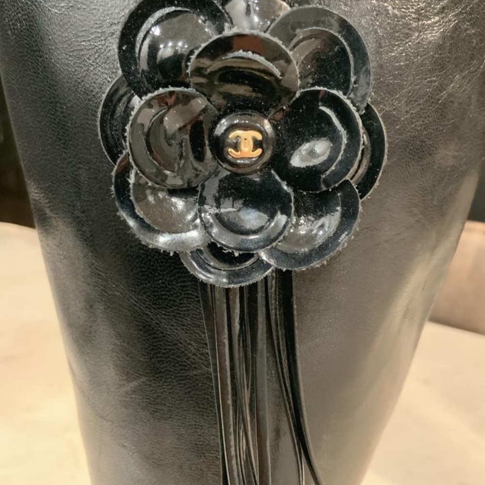Chanel Size 7 Black Leather Boots